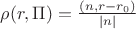 $\rho (r, \Pi )= \frac{(n, r-r_0)}{|n|}$