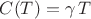 $C(T)=\gamma \, T$