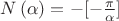$ N \left( \alpha \right) =-[-{\frac {\pi }{\alpha}}]$