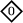 $ \begin{tikzpicture}
\draw[thick] (0,0) -- (0.2,0.2) -- (0.4,0) -- (0.2,-0.2) -- cycle; 
\node[font=\scriptsize] at (0.2,0) {0}; 
\end{tikzpicture}$