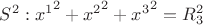 $S^2: {x^1}^2+{x^2}^2+{x^3}^2=R_3^2$
