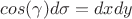 $cos(\gamma)d\sigma = dxdy$