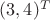 $(3,4)^T$