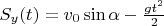 $S_y(t) = v_0\sin\alpha - \frac{gt^2}{2}$