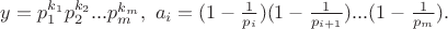 $y=p_1^{k_1}p_2^{k_2}...p_m^{k_m}, \ a_i=(1-\frac{1}{p_i})(1-\frac{1}{p_{i+1}})...(1-\frac{1}{p_m}).$