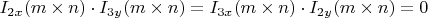 $I_{2x}(m \times n)\cdot I_{3y}(m \times n)=I_{3x}(m \times n)\cdot I_{2y}(m \times n)=0$