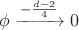 $\phi \xrightarrow{{ - \frac{{d - 2}}{4}}}0$