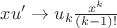 $xu' \to u_k \frac{{x^k }}{{(k - 1)!}}$