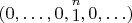 $(0,\ldots,0,\stackrel n1,0,\ldots)$
