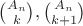 $\binom{A_n}{k},\binom{A_n}{k+1}$