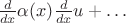 ${d\over dx}\alpha(x){d\over dx}u+\dots$