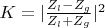 $K = |\frac{Z_l - Z_g}{Z_l+Z_g}|^2$