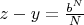 $z-y=\frac{b^N}N$