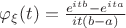 $\varphi_\xi(t)=\frac{e^{itb}-e^{ita}}{it(b-a)}$