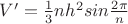 $V'=\frac{1}{3}nh^2sin\frac{2\pi}{n}$