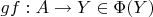 $gf:A\to Y\in \Phi(Y)$