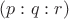 $(p:q:r)$ $(p:q:r)$