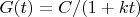 $G(t) = C/(1+ kt)$