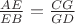 $\frac{AE}{EB}=\frac{CG}{GD}$