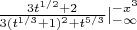 $\frac{3t^{1/2}+2}{3(t^{1/3}+1)^{2} + t^{5/3}}|\limits_{-\infty}^{-x^{3}}$