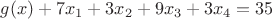 $g(x)+7x_1+3x_2+9x_3+3x_4=35$