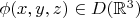 $\phi(x,y,z)\in D(\mathbb R^3)$