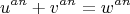 \[
u^{an}  + v^{an}  = w^{an} 
\]
