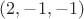 $(2,-1,-1)$ $(2,-1,-1)$
