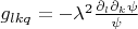 $g_{lkq}=-\lambda^2 \frac{\partial_l \partial_k \psi}{\psi}$