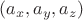 $(a_x, a_y, a_z)$