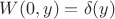 $W(0,y)=\delta(y)$