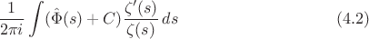 $$ \frac{1}{2\pi i} \int (\hat{\Phi}(s) + C) \frac{\zeta'(s)}{\zeta(s)} \, ds \eqno(4.2) $$