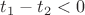 $t_1-t_2<0$