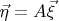 $\vec\eta = A\vec\xi$