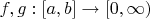 $f,g: [a,b]\rightarrow [0,\infty)$