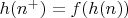 $h(n^+)=f(h(n))$