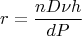 $$ r=\frac{n D\nu h}{dP}$$