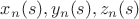 $x_n(s),y_n(s),z_n(s)$