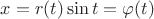 $x = r(t)\sin t = \varphi (t)$
