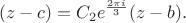 $$(z-c)=C_2 e^{\frac{2\pi i}{3}} (z-b).$$