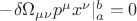 $-\delta\Omega_{\mu\nu}p^\mu x^\nu|_a^b=0$