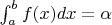 $\int_{a}^{b}f(x)dx=\alpha$