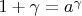 $1+\gamma = a^{\gamma}$
