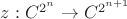 $z:C^{2^n}\to C^{2^{n+1}}$
