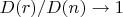 $D(r)/D(n) \to 1$