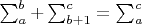 $\sum_a^b + \sum_{b + 1}^c = \sum_a^c$