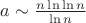 $a\sim\frac{n\ln\ln n}{\ln n}$
