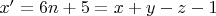$x^\prime=6n+5=x+y-z-1$