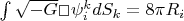 $\int\sqrt{-G} \Box\psi^k_idS_k = 8\pi R_i$
