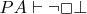 $PA \vdash \neg \Box \bot$